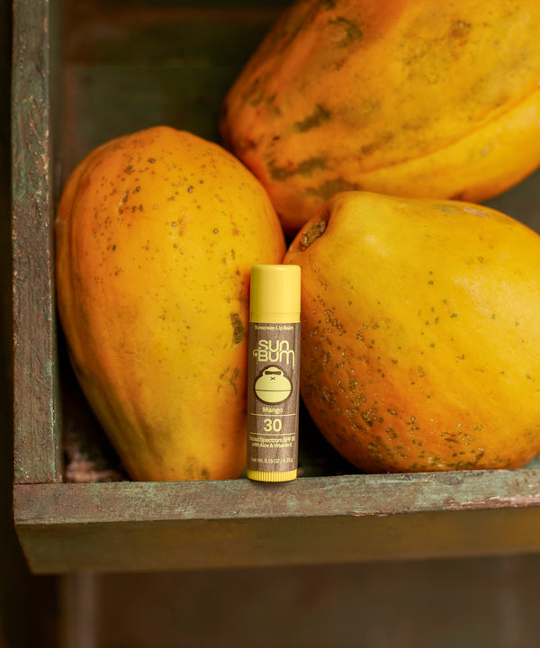 Original SPF 30 Sunscreen Lip Balm - Mango flavor with Aloe and Vitamin E for all-day moisture and protection by Sun Bum.
