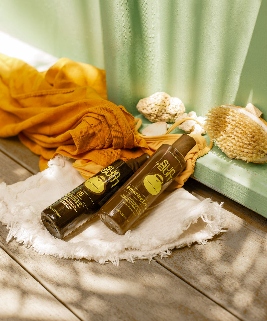 Tanning oil outlet with spf
