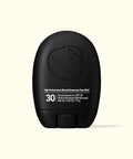 Black high-performance mineral sunscreen face stick on a white background