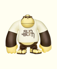 Sonny 16" Vinyl Figure - The mythic ape in a white 'Sun Bum' shirt with black sleeves and sunglasses, Sun Bum