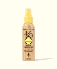 Bottle of Sun Bum 3 In 1 Leave In hair care spray, designed to detangle, condition, and protect hair, Sun Bum,