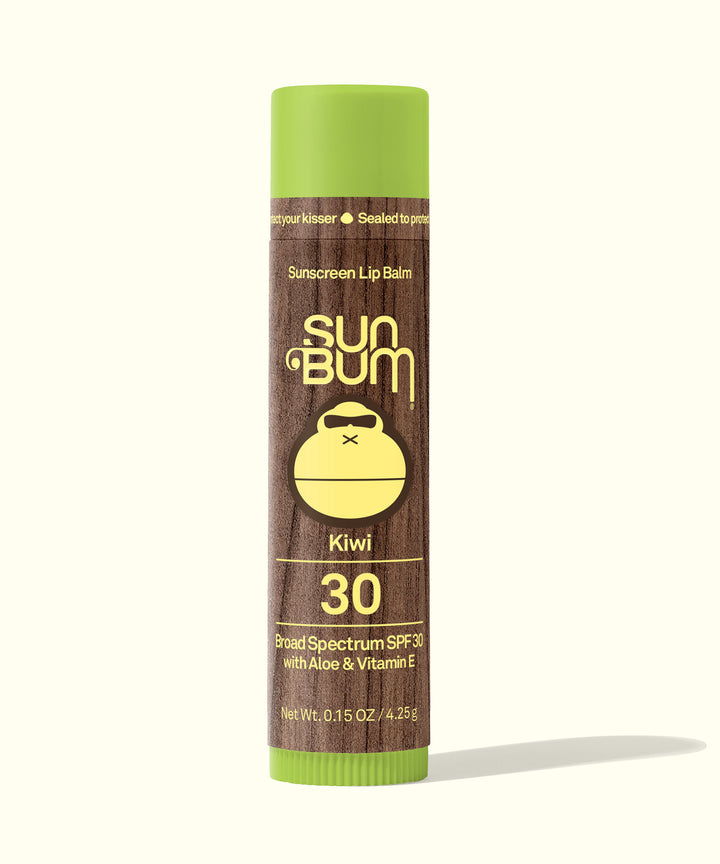 Original SPF 30 Sunscreen Lip Balm - Kiwi, with Aloe and Vitamin E, featuring moisturizing protection for your lips, by Sun Bum.
