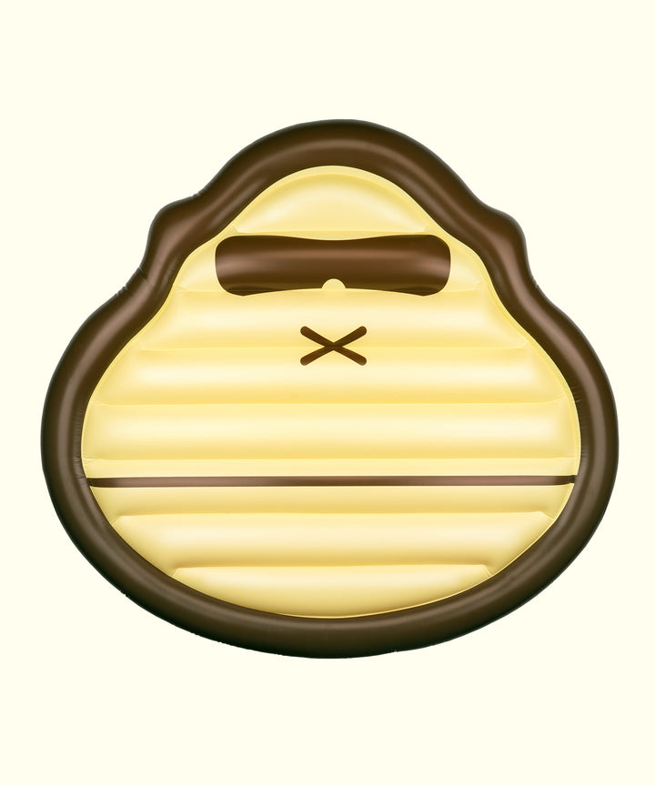 Yellow and brown Sonny Pool Float for water fun and relaxation by Sun Bum.