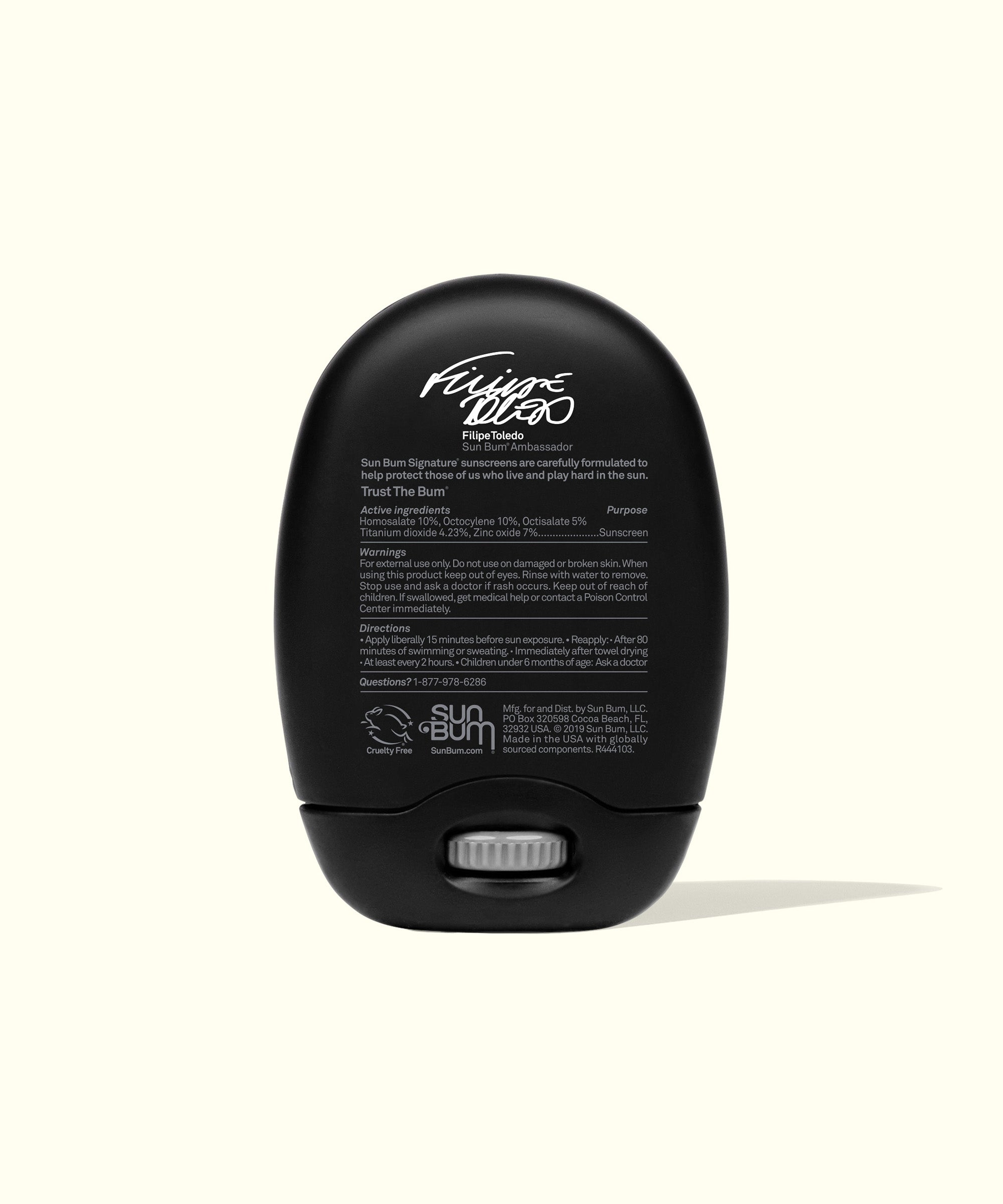 Signature SPF 30 Sunscreen Face Stick in black packaging, offering mineral-based Broad Spectrum protection, perfect for active sun lovers. Sun Bum.