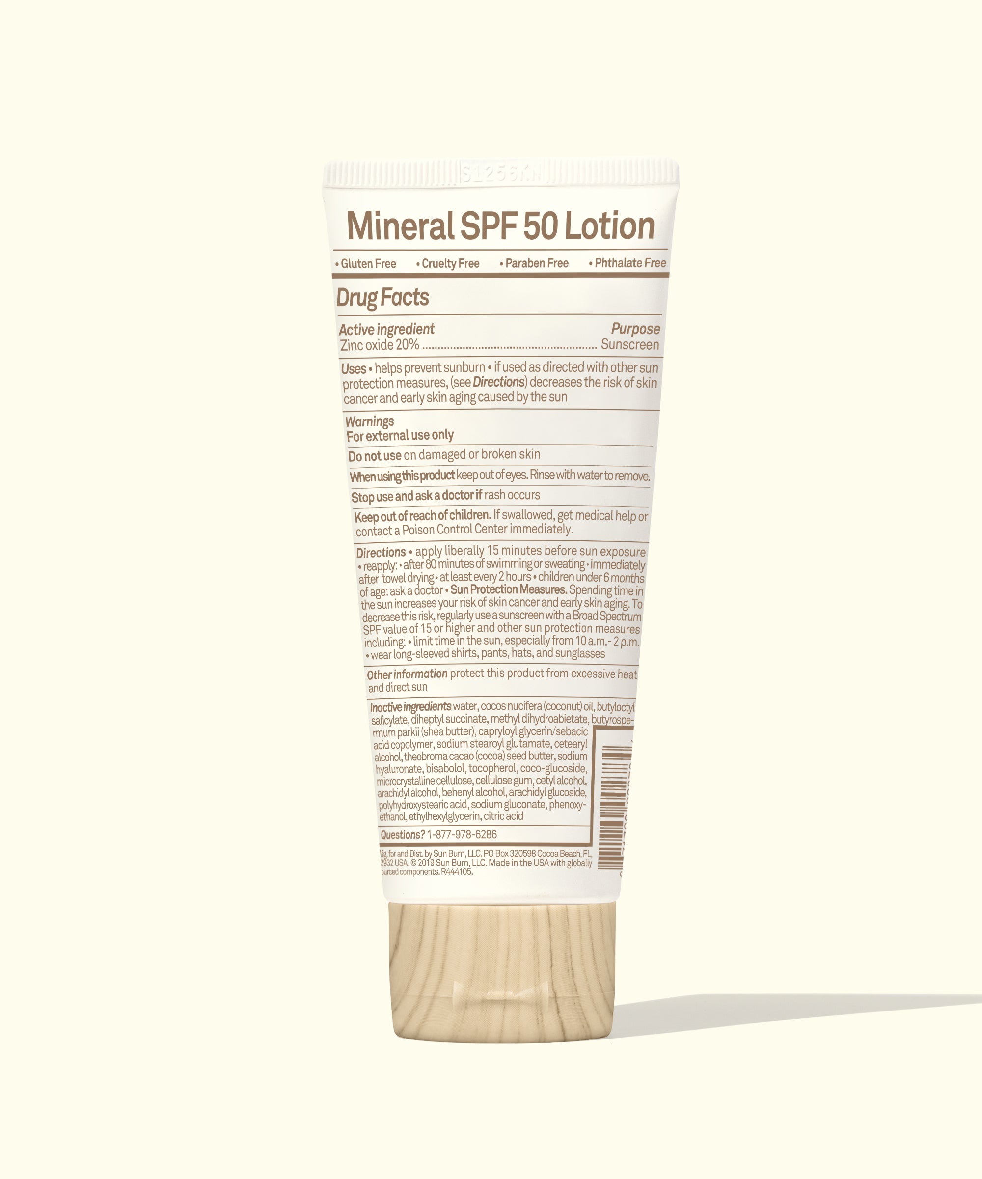 Tube of Mineral SPF 50 Lotion on a white background