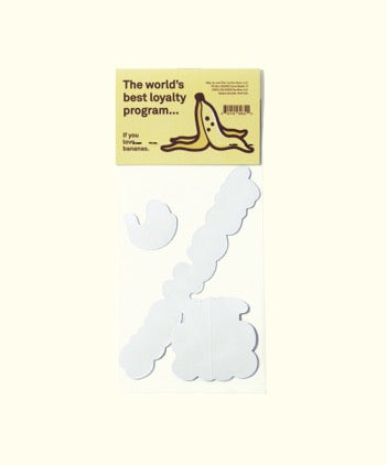 Bum Club Stickers pack by Sun Bum featuring playful banana peel designs and loyalty program message on packaging.