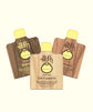 Sun Bum hair care product set including shampoo, 3-in-1 leave-in conditioner, and conditioner on a white background