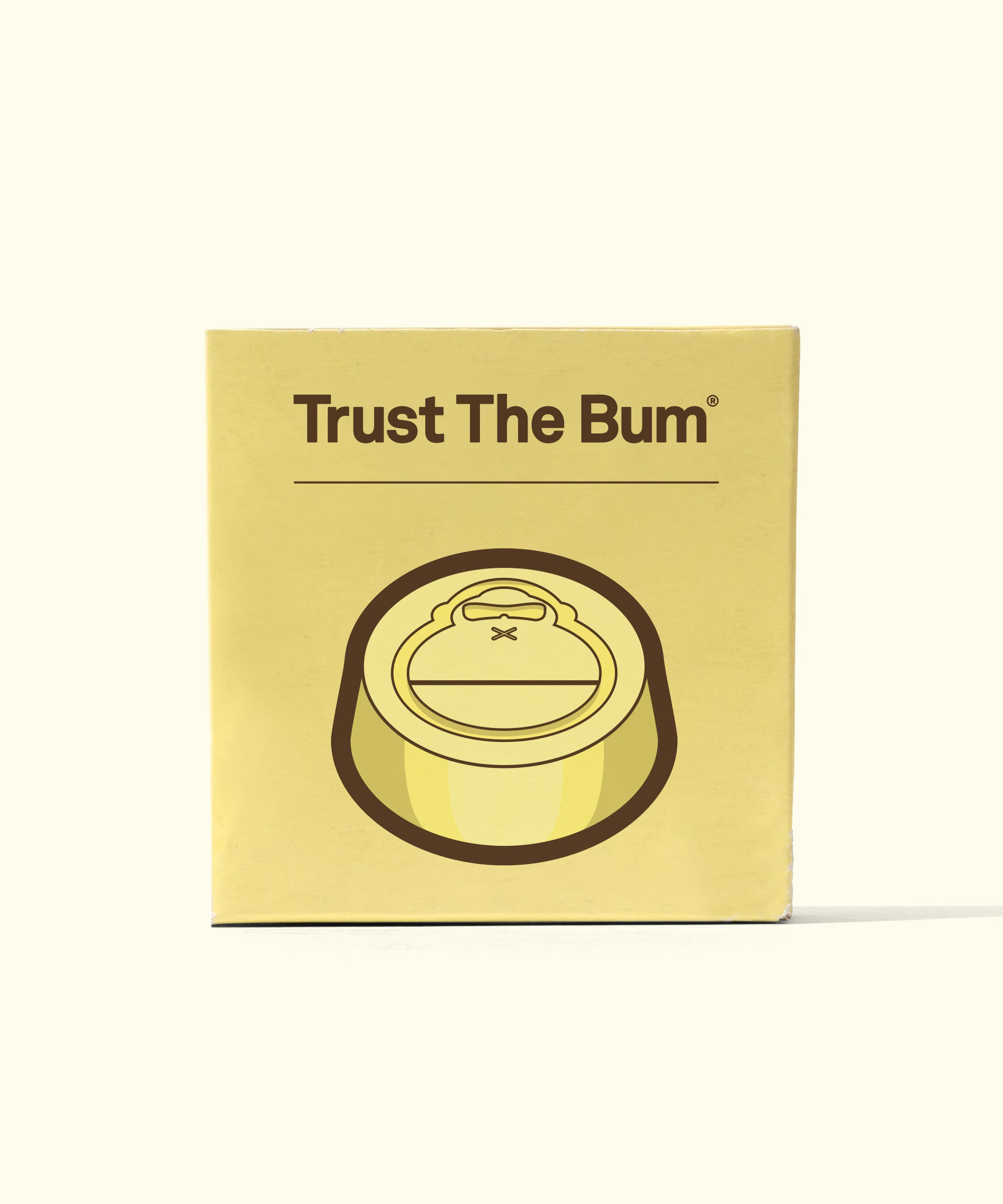 "Trust The Bum" cool-water surf wax packaging for a better grip. Sun Bum.