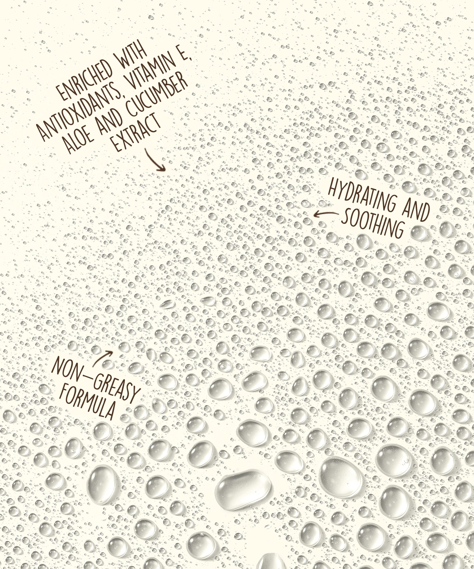 Water droplets on a surface highlight the hydrating, non-greasy formula of After Sun Spray - After Sun - Sun Bum