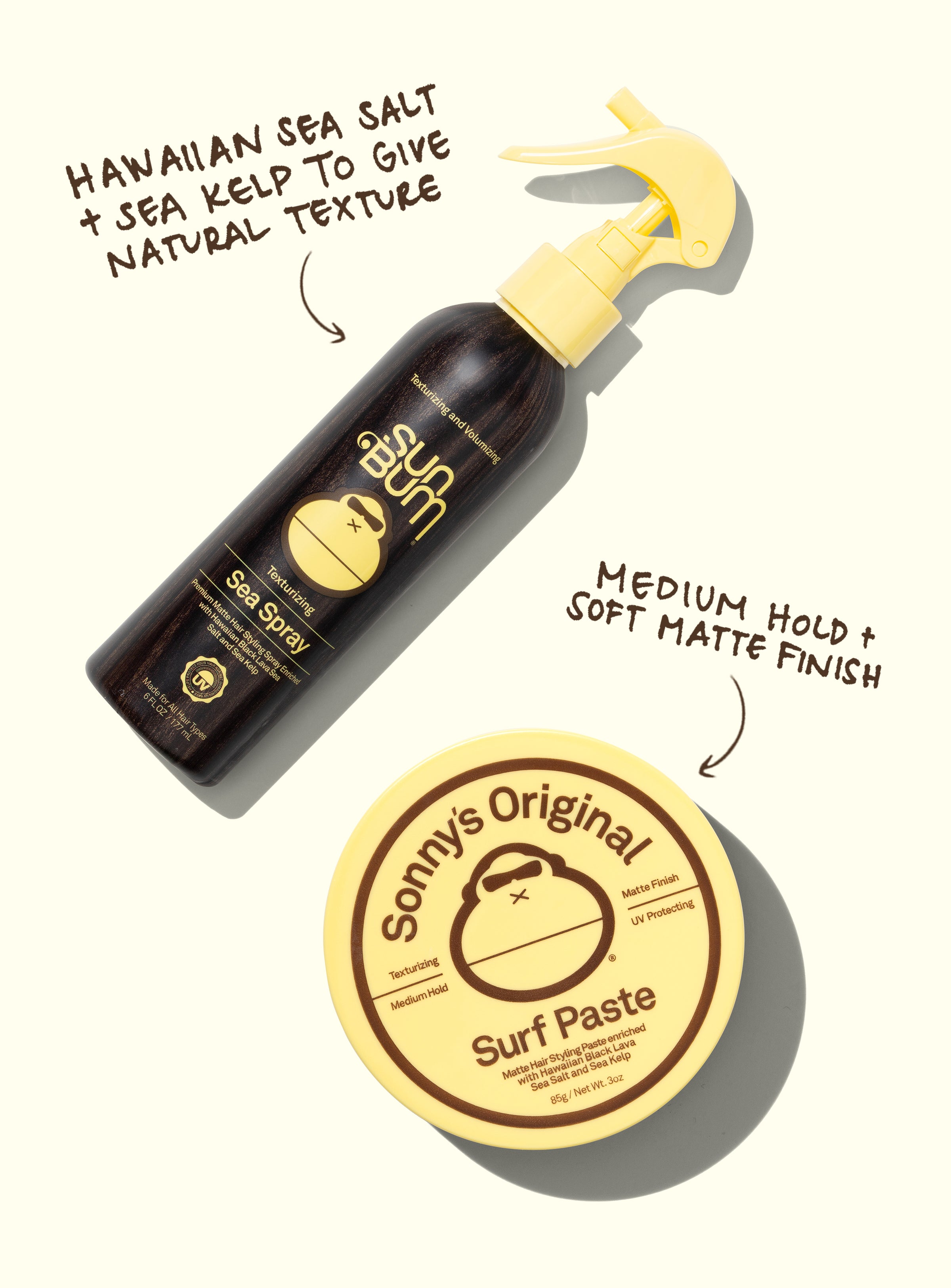 Sonty's Original Surf Paste bottle and can on a white background