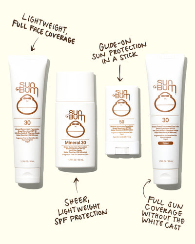 Mineral SPF face products for lightweight, sheer, and tinted sun protection without the white cast - Mineral SPF Collection - Sun Bum