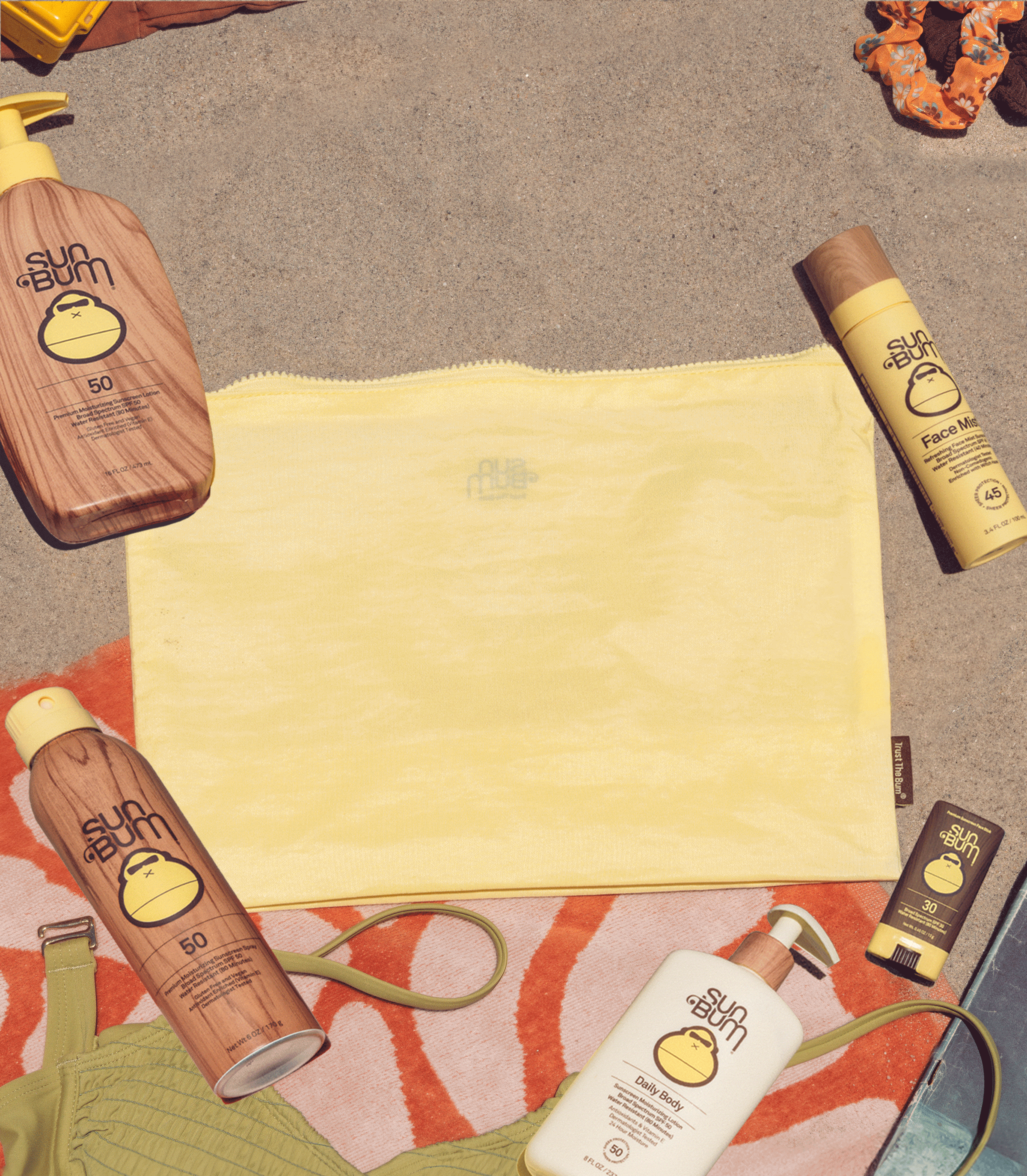 Yellow bag being filled with product