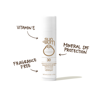 Mineral SPF 30 Lip Balm with zinc oxide, vitamin E, and no fragrance for gentle sun protection – Mineral Lip Collection - Sun Bum.