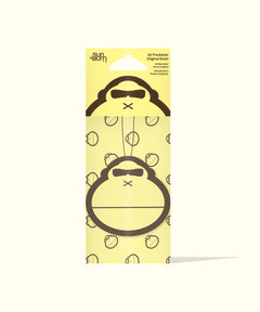 Sun Bum air freshener packaging with cartoon character on a white background