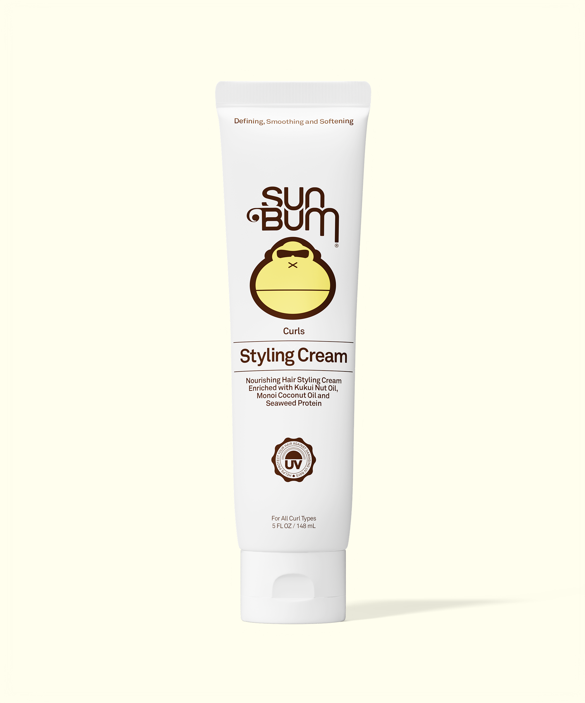 Sun Bum Styling Cream tube on a white background