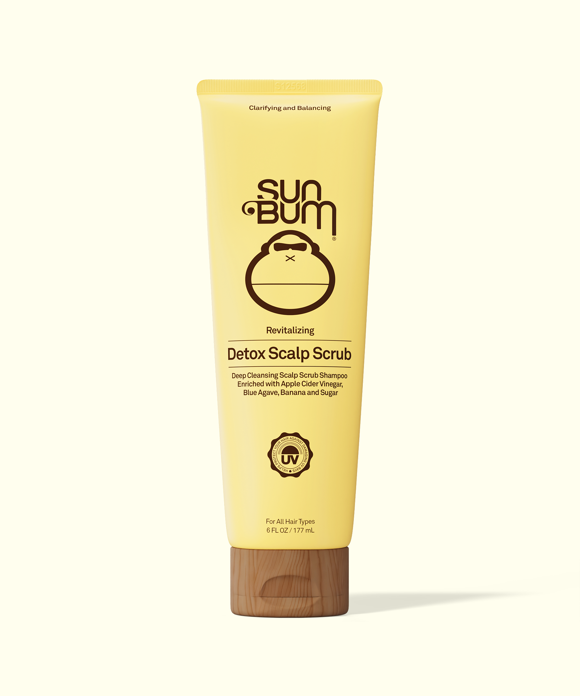 Sun Bum Detox Scalp Scrub tube on a white background