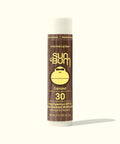 Sun Bum sunscreen lip balm tube on a white background