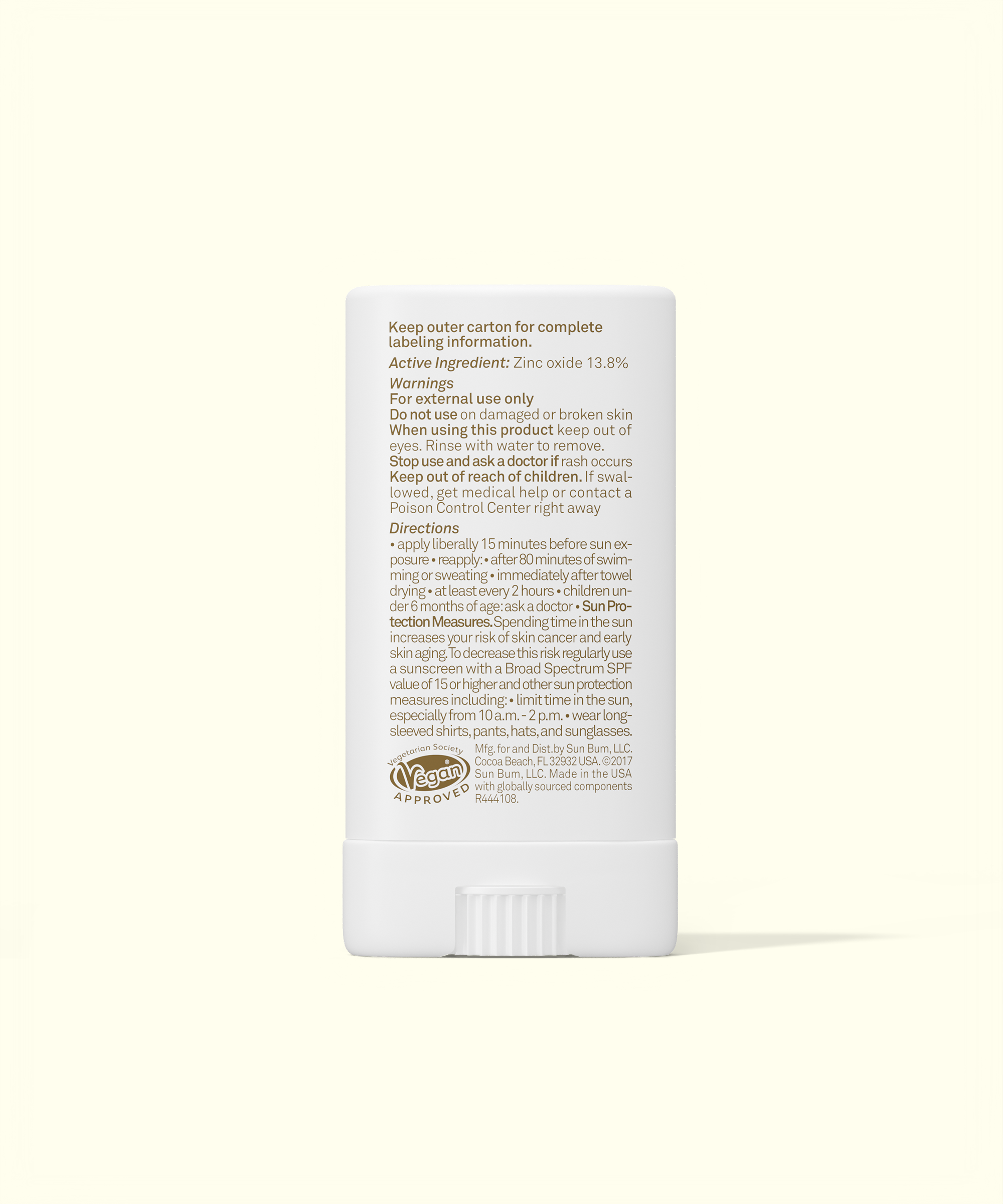Back label of a Vaseline product on a white background