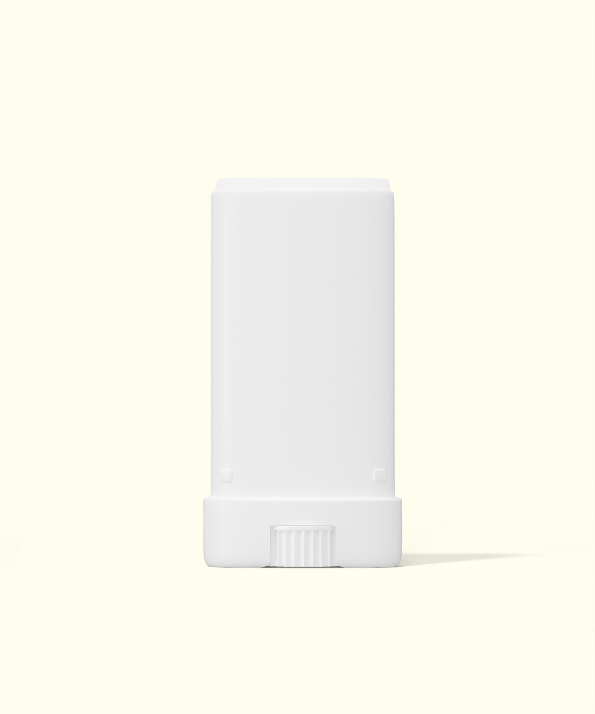 White rectangular object on a light beige background