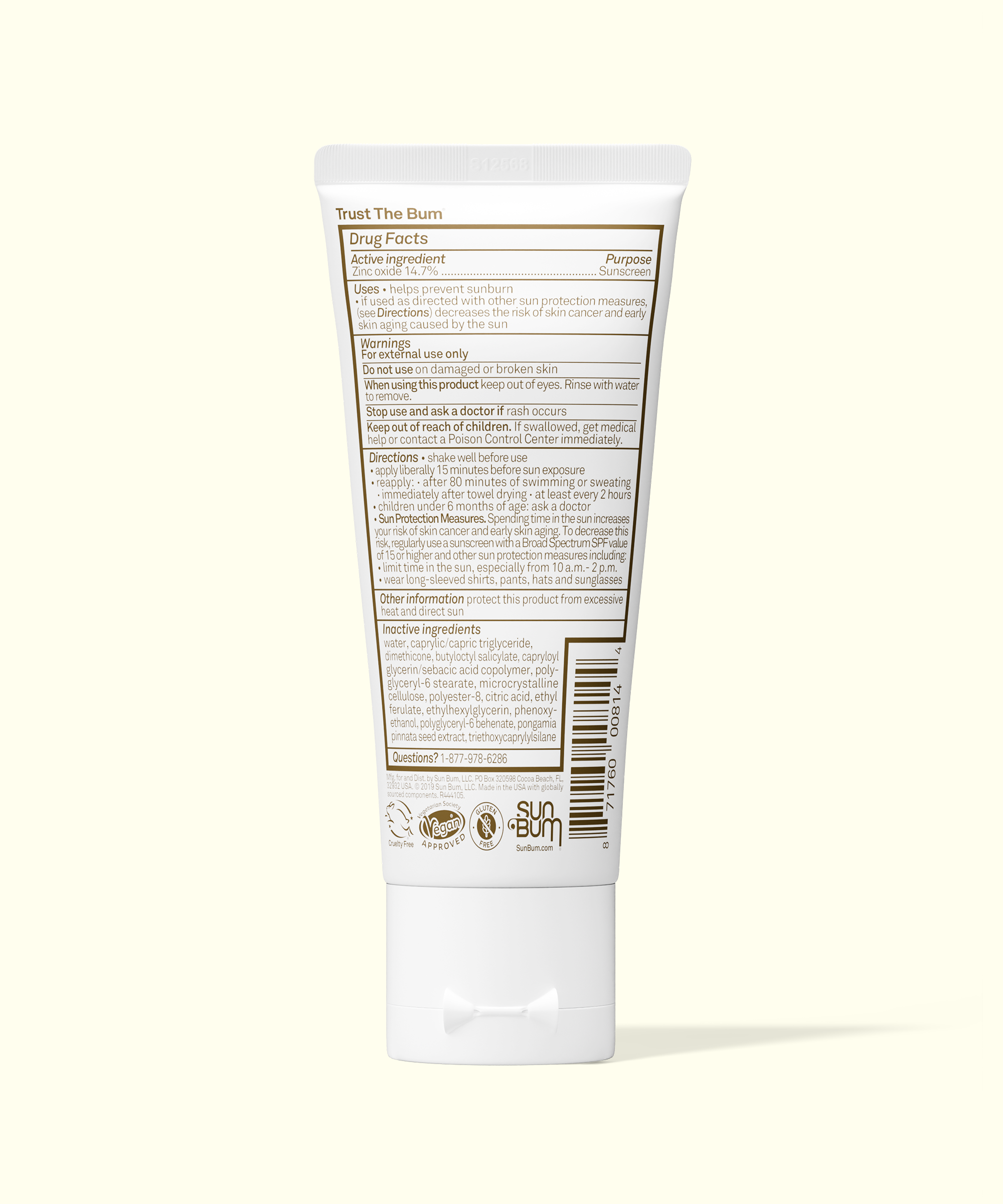 Tube of cream with label on a white background