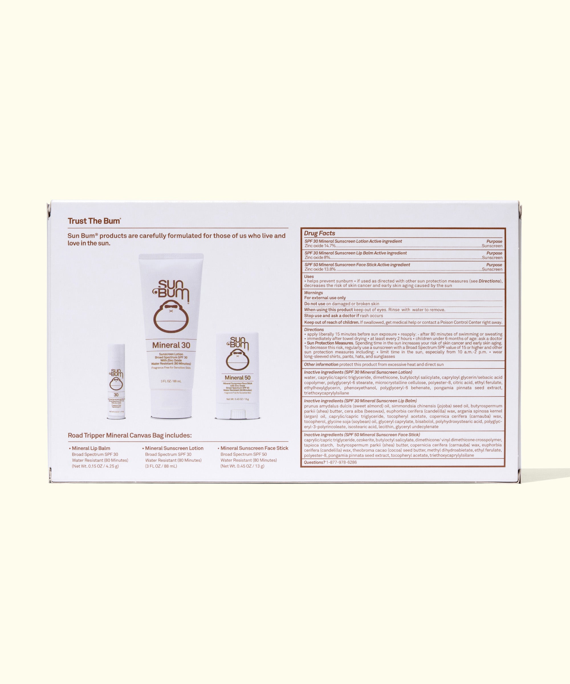 Sun Bum product packaging with sunscreen bottles and label on a white background