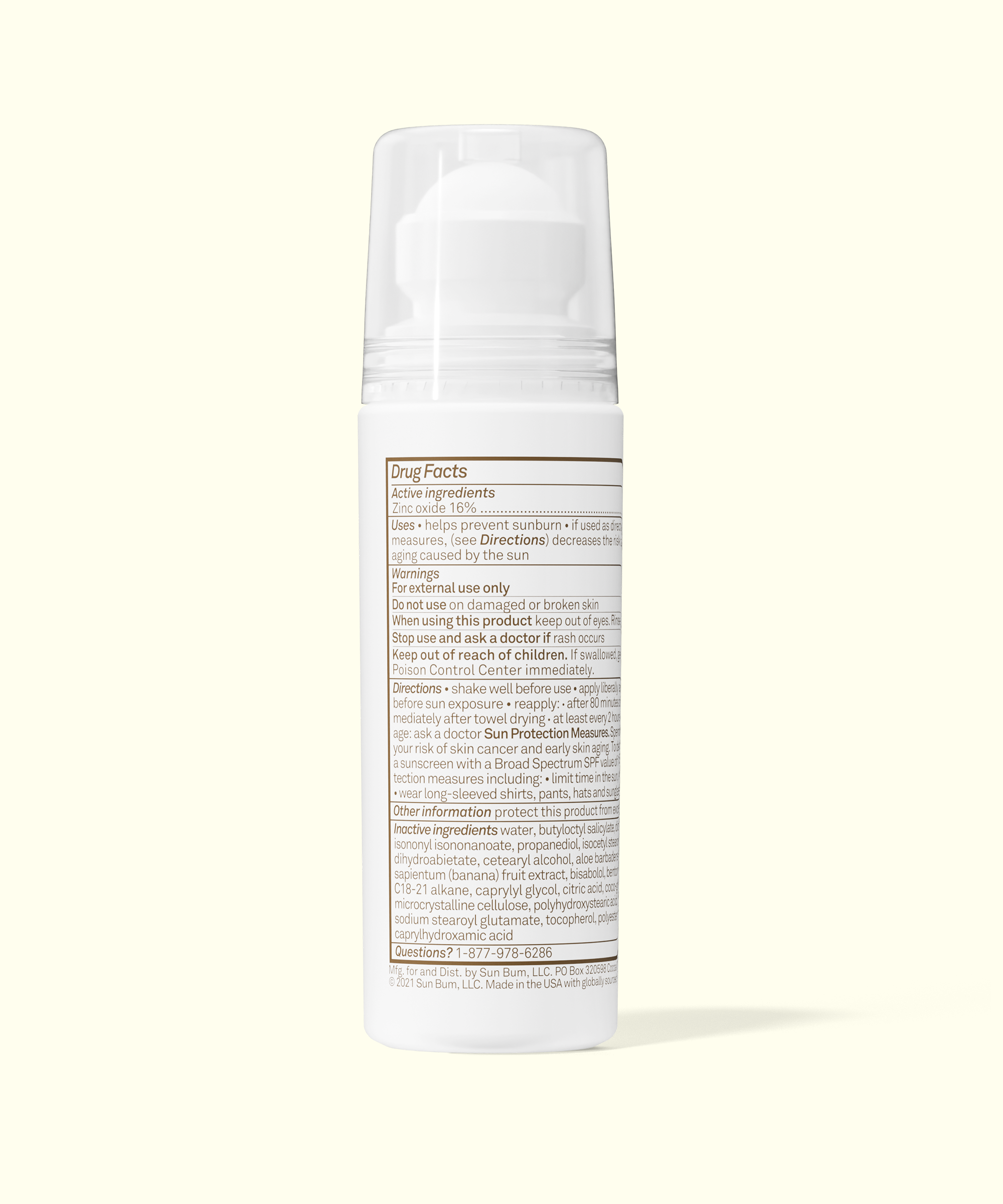 Skincare product bottle with label on a white background