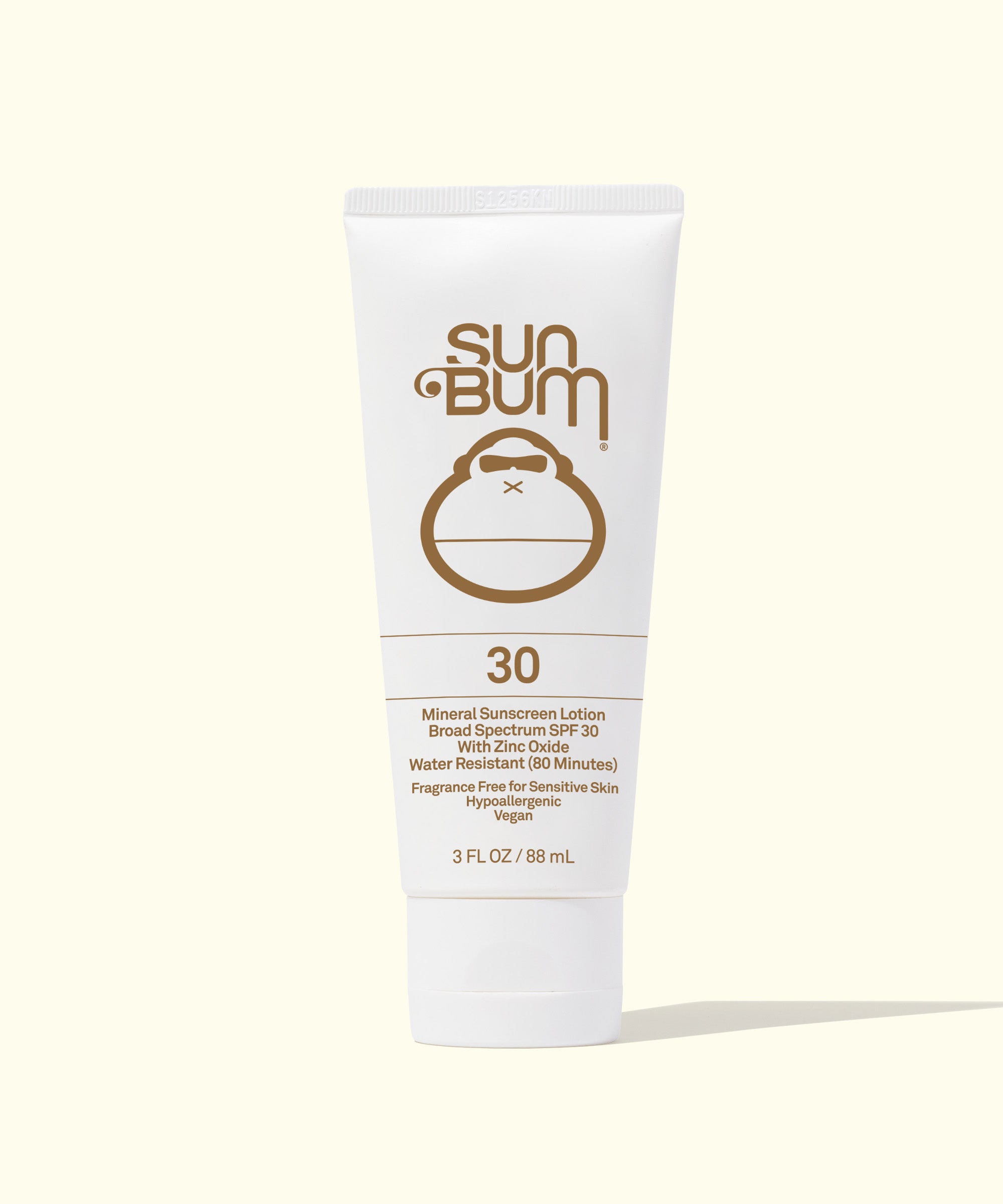 Sun Bum sunscreen tube on a white background