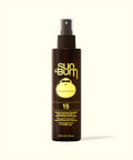 Sun Bum sunscreen spray bottle on a white background
