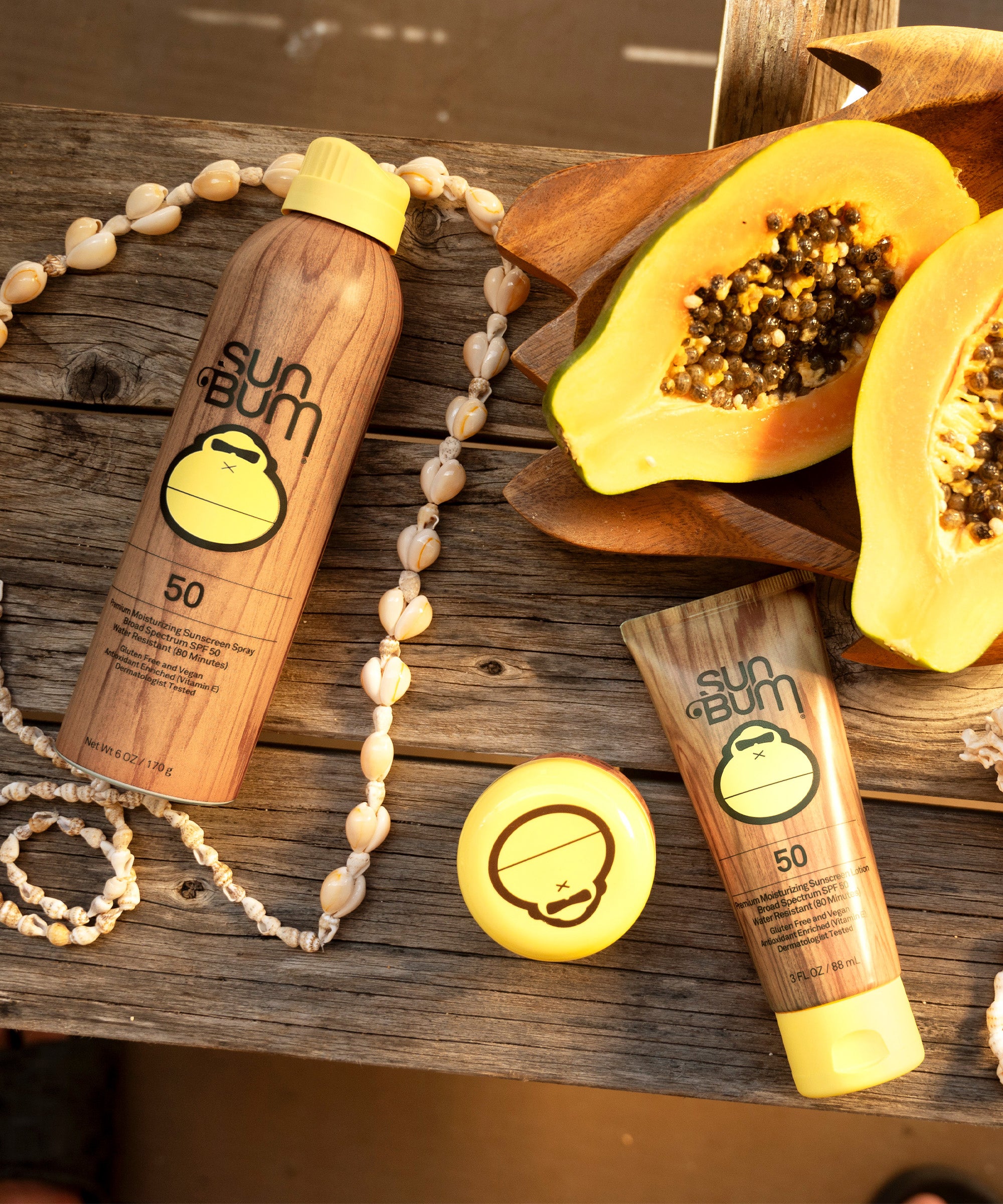 Sun Bum SPF 50 sunscreen spray, lotion, and balm with clear formulas and tropical vibes - Signature Collection - Sun Bum
